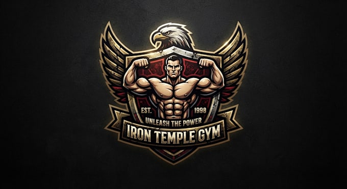 design a powerful bodybuilding logo