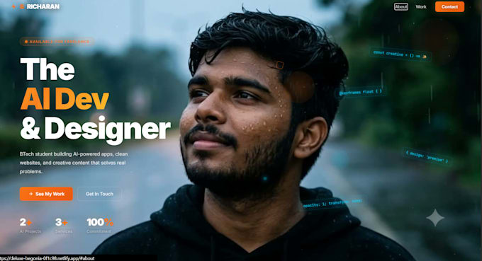 design and code a modern portfolio website