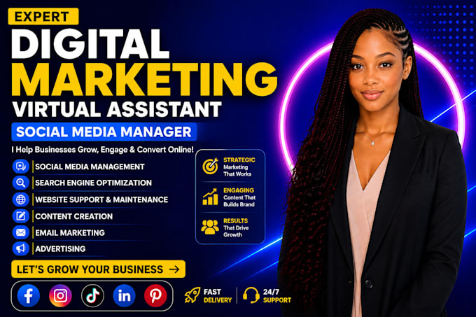 be your digital marketing manager and virtual assistant