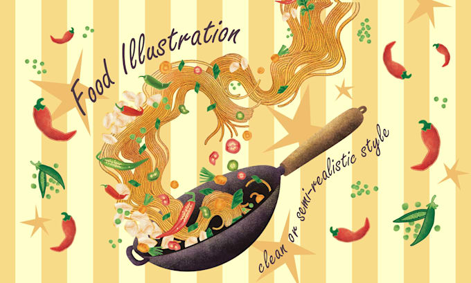 create digital food illustration