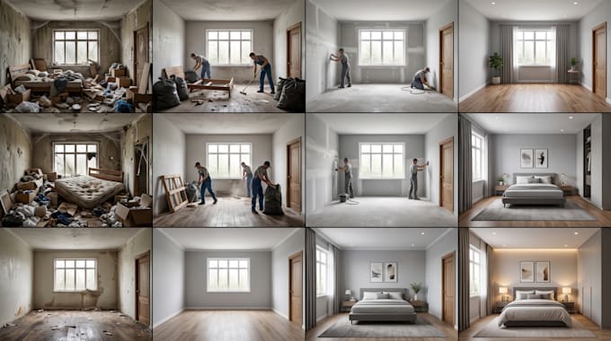 create ai asmr floor transformation, construction videos