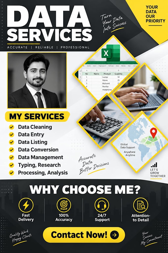 accurate excel data entry and google sheets work