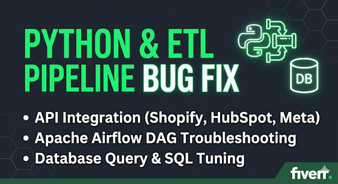 fix your broken python etl pipeline or rest API script