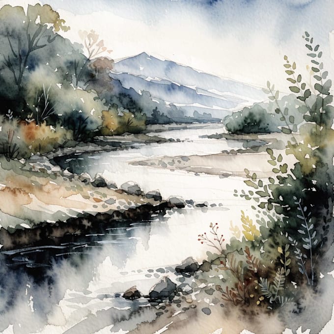 paint landscapes in watercolor