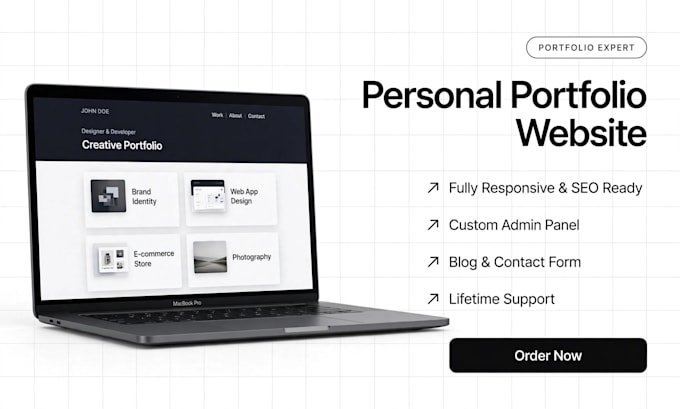 create a modern responsive personal portfolio website