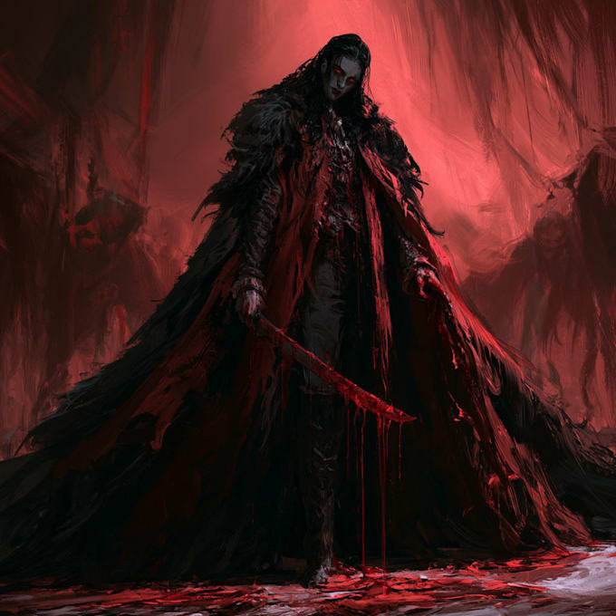 do fantasy horror vampire character art