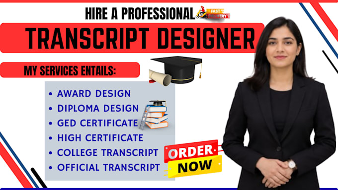 design high academic transcript, ged certificate, and college transcript