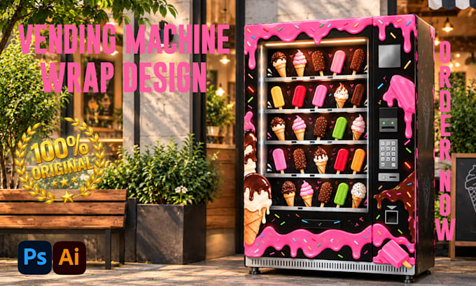 unique vending machine wrap, atm machine, icecream wending machine wrap designs
