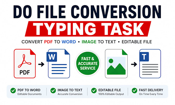 do data entry task file conversion typing task convert pdf to word image to text