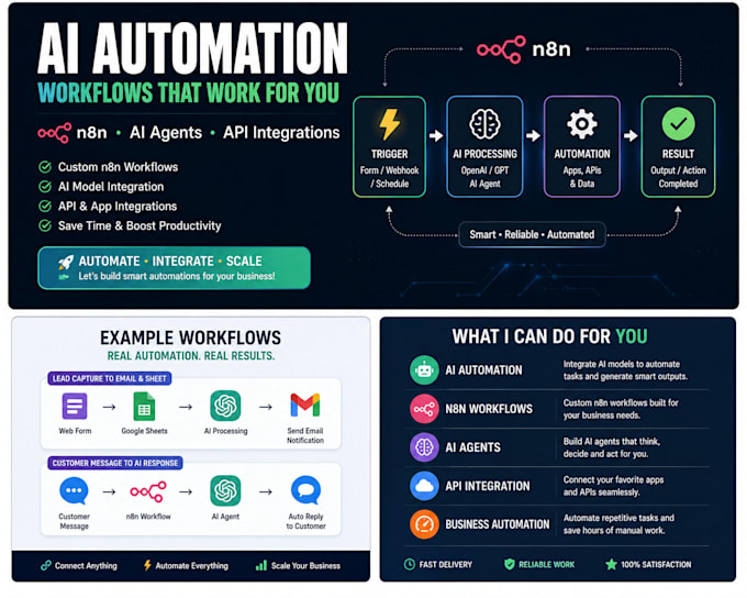 build n8n ai automation workflows and integrations