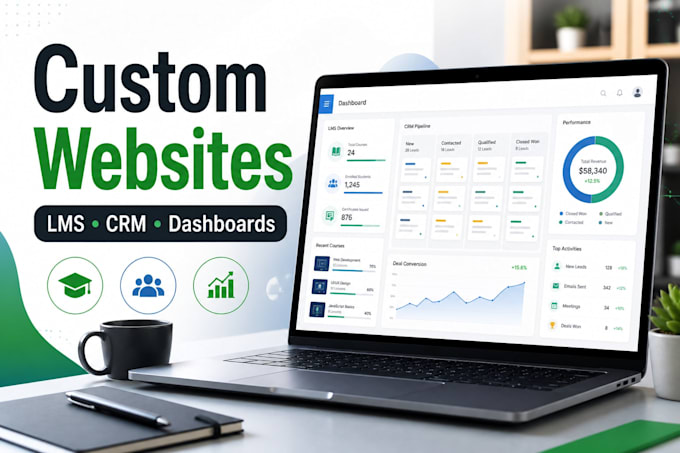build custom websites lms crm dashboards and web apps