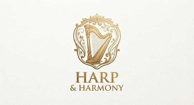 design an elegant harp logo for your brand