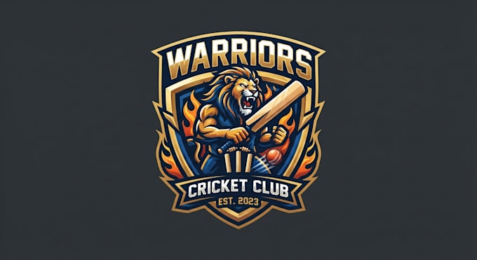 design a powerful cricket logo for your team