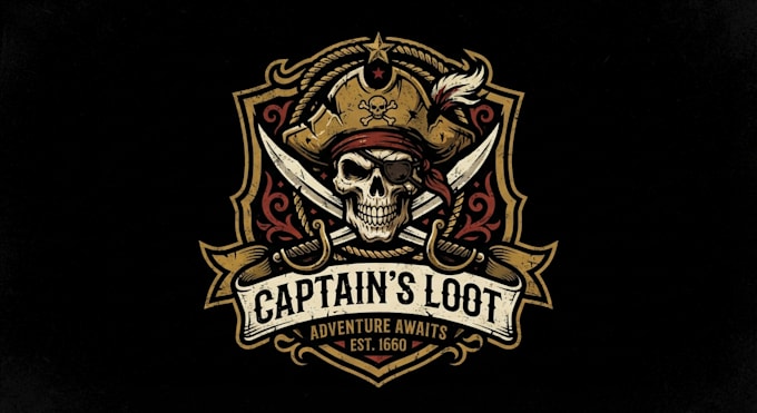 design a bold pirate logo for your brand