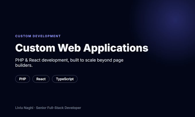 develop a custom web application with PHP and react