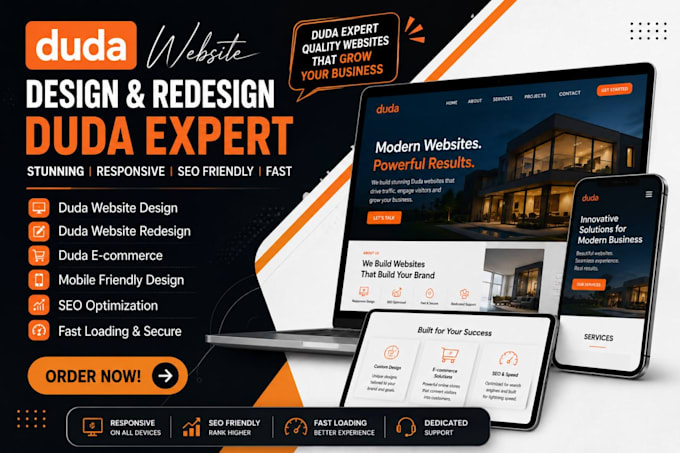design or redesign a professional responsive duda website