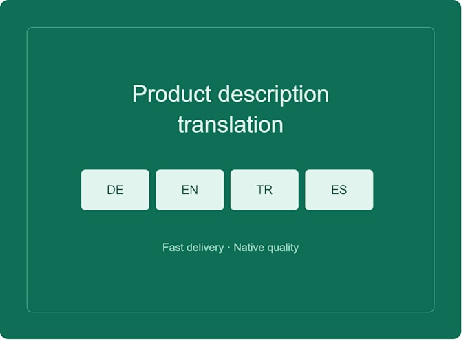 product translation de, en, tr, es