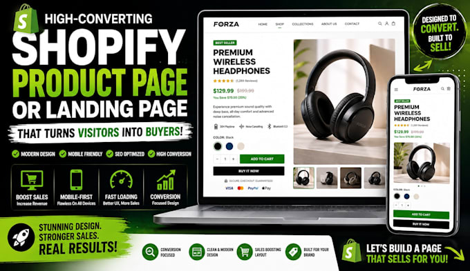 create a shopify product page or landing page that converts