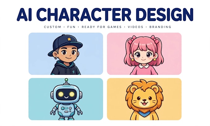 create custom ai character design and cartoon illustration