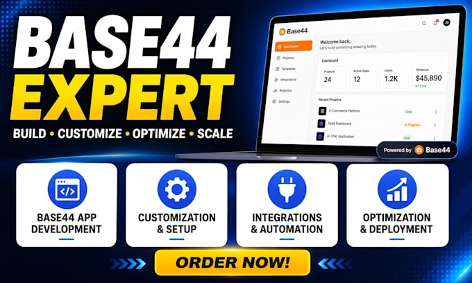 build and customize base44 ai apps, websites and automations