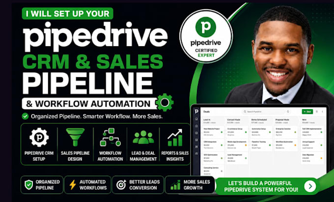 set up your pipedrive CRM and pipedrive sales pipeline and workflow automation