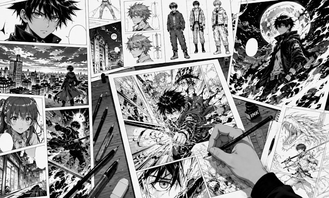 create manga manga page manga panel for comic manga