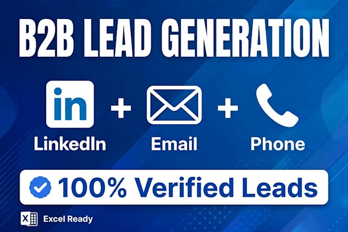 do b2b lead generation linkedin leads, email, web research