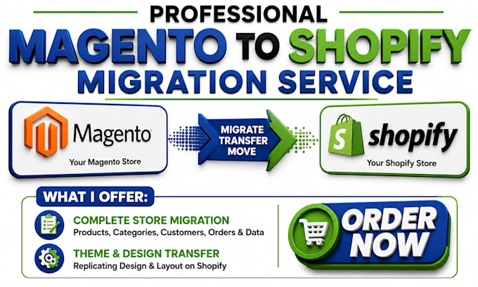professionally migrate transfer or move magento website store to shopify