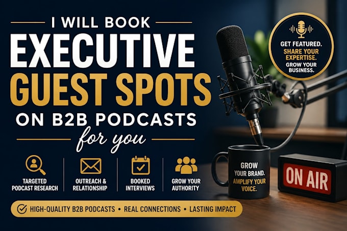 book executive guest spots on b2b podcasts for you