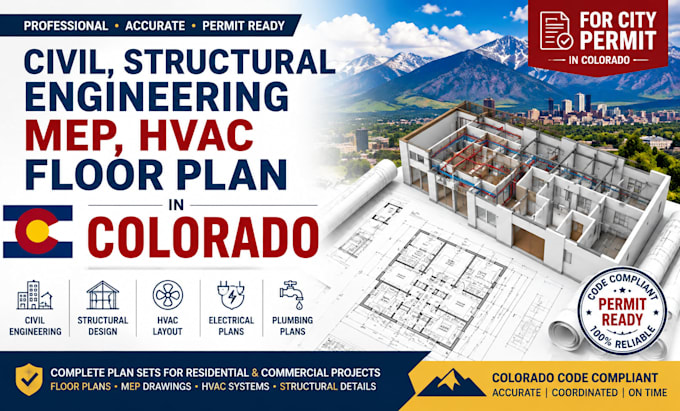 civil, structural engineering mep hvac floor plan in colorado