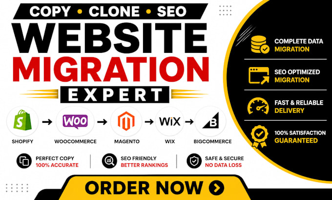 migrate copy clone shopify woocommerce magento wix to bigcommerce expert design