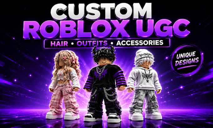 create custom roblox ugc accessories, hairs and outfits