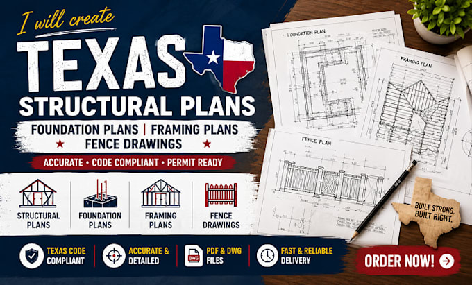 create texas structural plans foundation plans framing and fence drawing