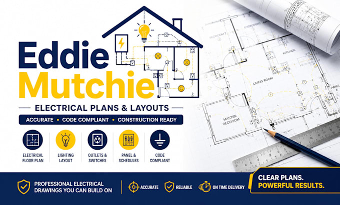 draw electrical floor plans lighting power outlets and swtiches