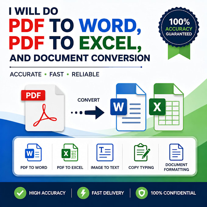 do PDF to word, PDF to excel, and document conversion