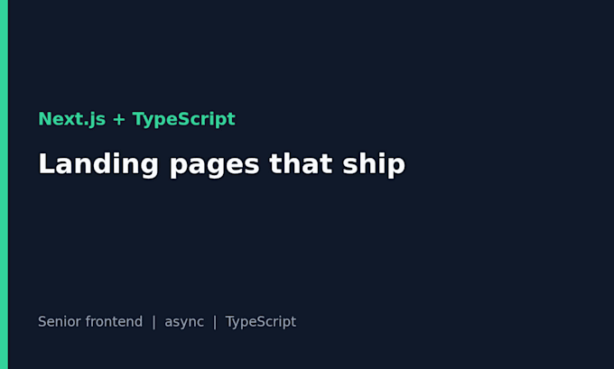build a nextjs landing page in typescript