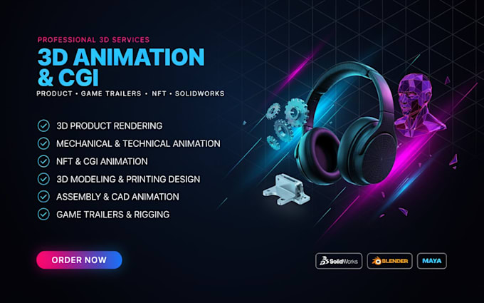 do product animation 3d game trailers 3d rigging 3d nft cgi animation solidworks