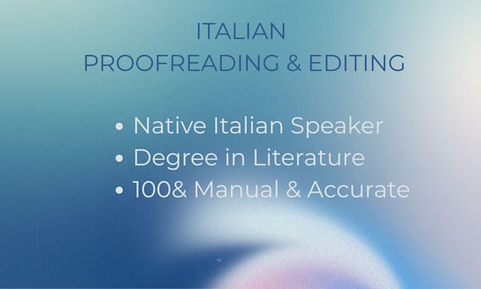 do professional italian proofreading and editing