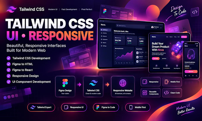 build responsive tailwind CSS websites and UI
