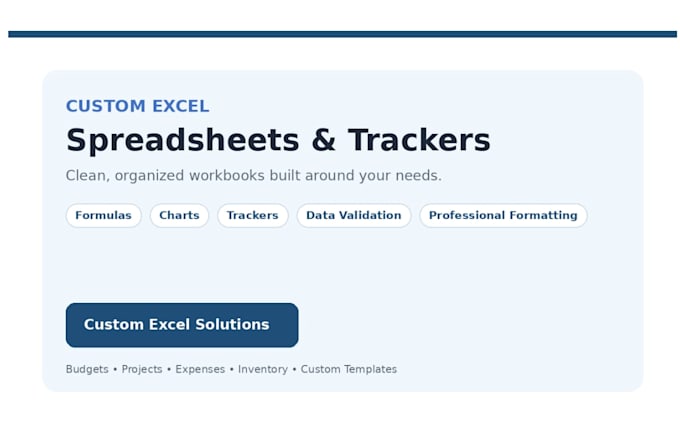 create a custom excel spreadsheet, tracker, or template