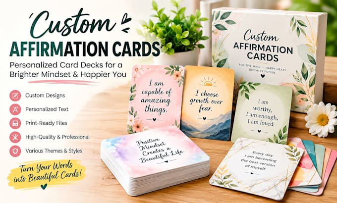 design custom affirmation cards and personalized card decks