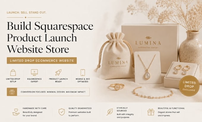 build squarespace product launch website store limited drop ecommerce website