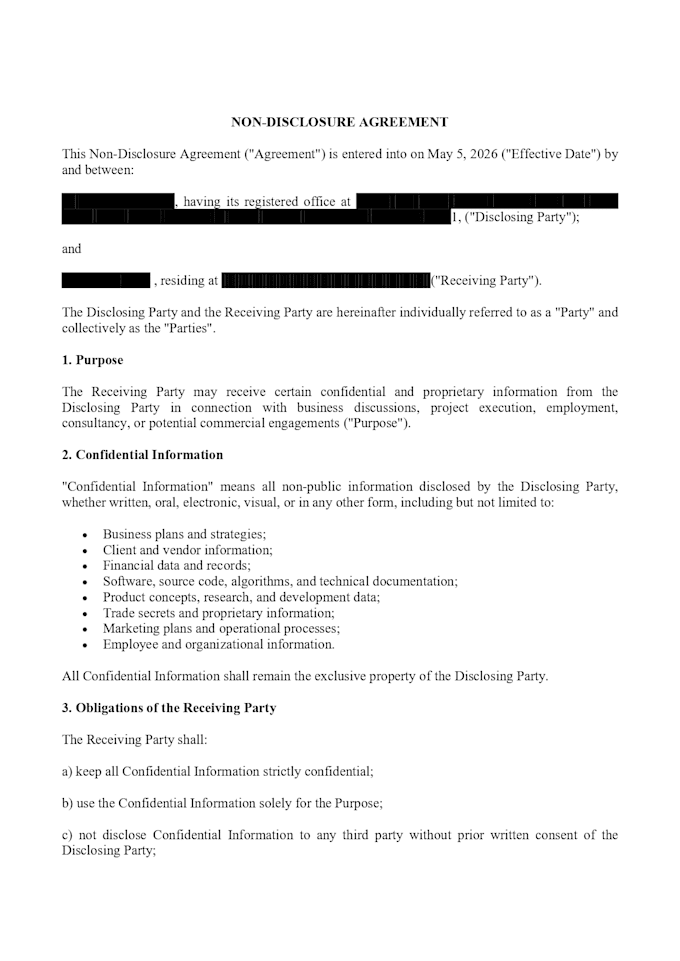 draft your founder agreement, nda and startup contracts