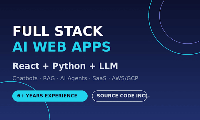 develop a full stack ai web app with react, python and llm