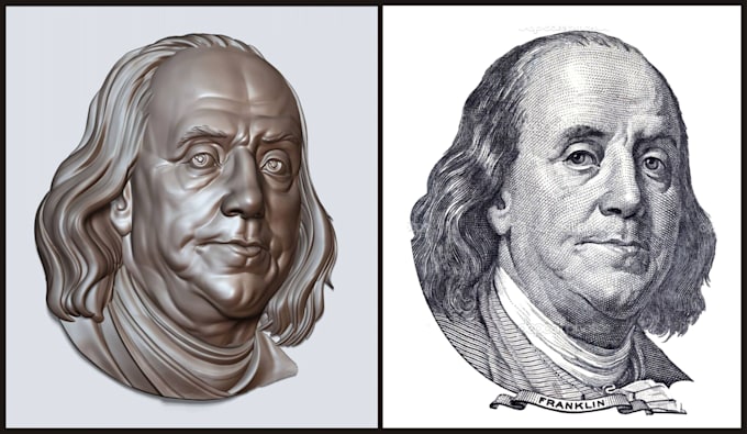 convert image to 3d bas relief portrait model for cnc carving or 3d printing