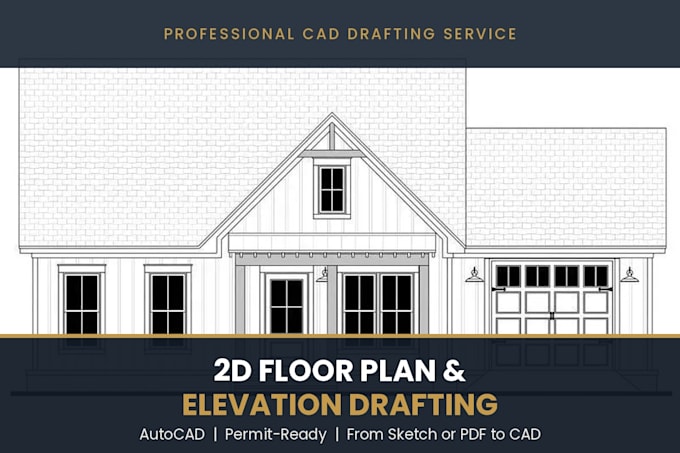 autocad 2d floor plan drafting and architectural permit drawing