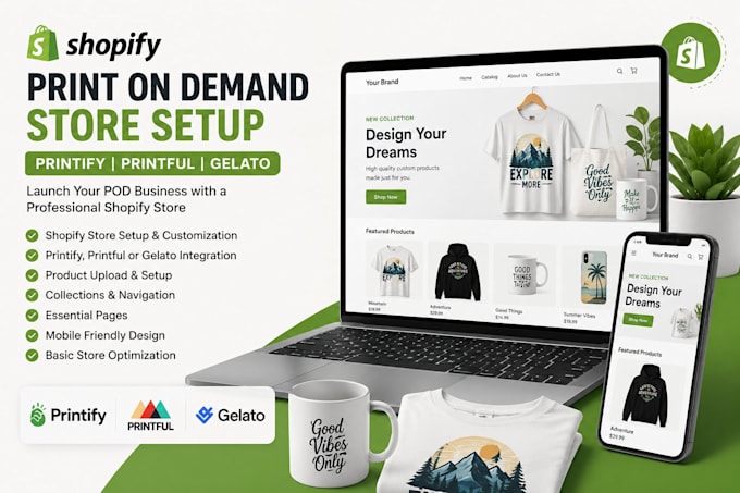 create and customize a shopify pod store with printify printful or gelato