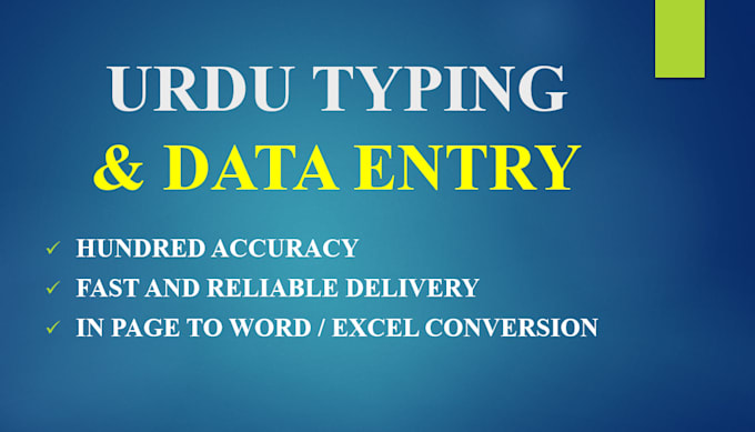 do professional urdu typing and english to urdu data entry