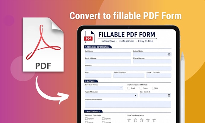 create or redesign fillable PDF forms