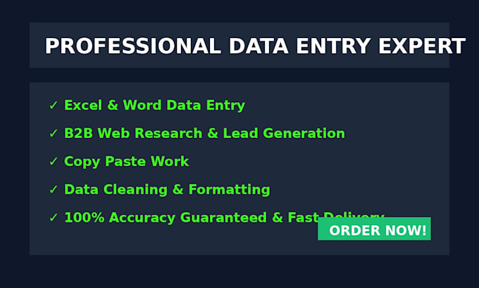 do perfect data entry, web research and copy paste work